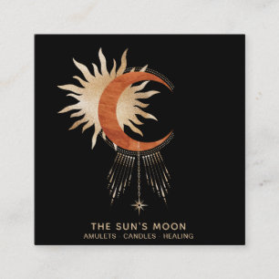 Carte De Visite Carré *~* Cosmic Universe Moon Beams Sun Rays Stars