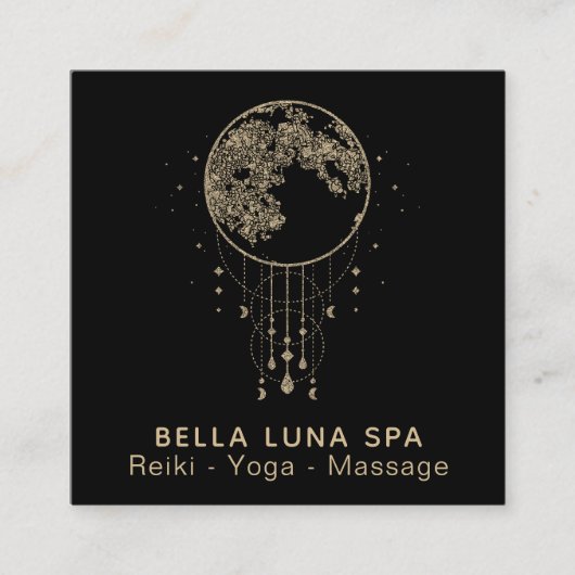 Carte De Visite Carré ~ Cosmos Gold Moon Shaman - Lunaire (Devant)