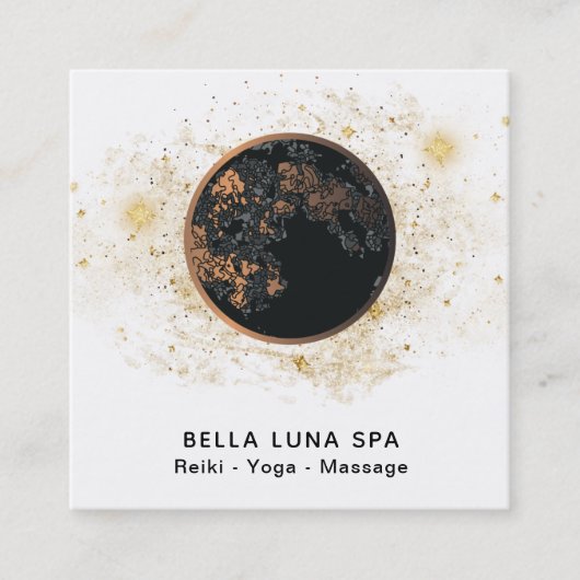 Carte De Visite Carré *~* Cosmos Moon Universe Parties scintillant Stars (Devant)