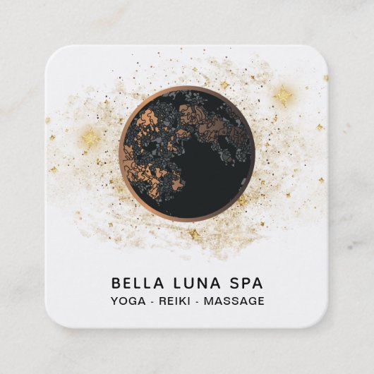 Carte De Visite Carré *~* Cosmos Moon Universe.  Shaman parties scintill (Devant)