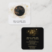 Carte De Visite Carré *~* Cosmos Moon Universe.  Shaman parties scintill (Devant / Derrière)