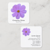 Carte De Visite Carré Cosmos Pourpre - Blanc (Devant / Derrière)