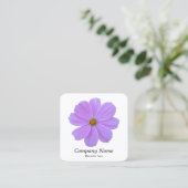 Carte De Visite Carré Cosmos Pourpre - Blanc (Debout devant)