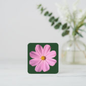 Carte De Visite Carré Cosmos rose - Vert foncé (Debout devant)