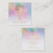 Carte De Visite Carré *~* Cosmos Stars Rainbow Lunar Gold Moon Pastel (Devant / Derrière)