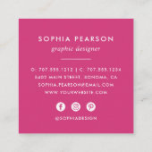 Carte De Visite Carré Couche d'aquarelle du coucher du soleil | Médias s (Dos)