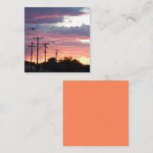 Carte De Visite Carré Coucher de soleil de petite ville (Devant / Derrière)