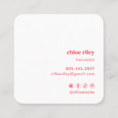 Carte De Visite Carré Coucher de soleil rose et orange (Dos)