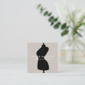 Carte De Visite Carré Coudre Seamstress Tailor Mannequin Logo Code QR (Debout devant)