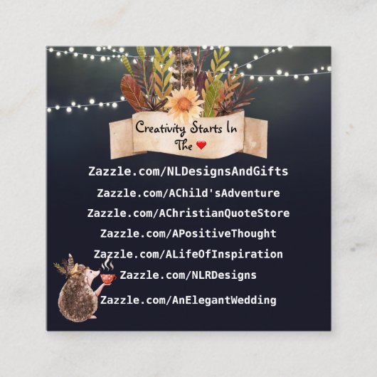 Carte De Visite Carré Couleur bleue (Devant)