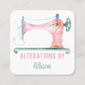 Carte De Visite Carré Couleur d'aquarelle de la machine à coudre (Devant)