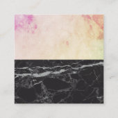 Carte De Visite Carré Couleur d'eau Abstraite | Marbre noir (Dos)