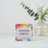 Carte De Visite Carré Couleur d'eau | Artiste (Debout devant)