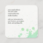 Carte De Visite Carré Couleur d'eau | Artiste (Dos)