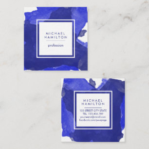 CARTE DE VISITE CARRÉ COULEUR D'EAU ARTISTIQUE MODERNE SPLASH BLUE