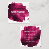 Carte De Visite Carré Couleur d'eau (brossé) (Devant / Derrière)