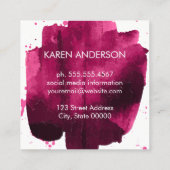 Carte De Visite Carré Couleur d'eau (brossé) (Dos)