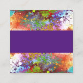 Carte De Visite Carré couleur vive art abstrait violet (Dos)