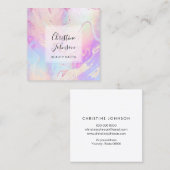 Carte De Visite Carré couleurs pastel marbre fluide (Devant / Derrière)