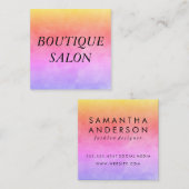 Carte De Visite Carré Couleurs vives de grand texte (Devant / Derrière)