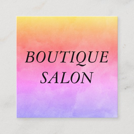 Carte De Visite Carré Couleurs vives de grand texte (Devant)