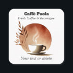 Carte De Visite Carré Coupe de café Watercolor<br><div class="desc">Carte de visite de tasse de café aquarelle,  parfait pour un café ou une brasserie. Il vous suffit de changer les textes pour mettre votre nom d'entreprise,  contacts,  adresse... etc. Vous pouvez modifier les couleurs,  la police,  la taille des textes. Boutique Bellissima Italia ©</div>