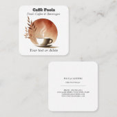 Carte De Visite Carré Coupe de café Watercolor (Devant / Derrière)