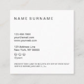 Carte De Visite Carré Coupon d'escompte géométrique Motif d'argent moder (Dos)