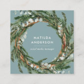 Carte De Visite Carré Courbe botanique d'eucalyptus élégante et moderne (Devant)