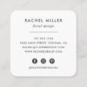 Carte De Visite Carré Couronne blanche d'Hydrangea (Dos)