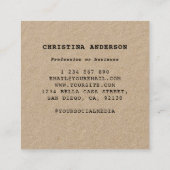 Carte De Visite Carré Couronne de colibri Kraft (Dos)