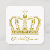 Carte De Visite Carré Couronne d'or - luxe royal (Devant)