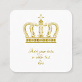 Carte De Visite Carré Couronne d'or - luxe royal (Dos)