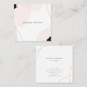 Carte De Visite Carré Courses de rose, noires et grises en pastel (Devant / Derrière)