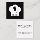 Carte De Visite Carré Couteau Casquette Chefs (Devant / Derrière)