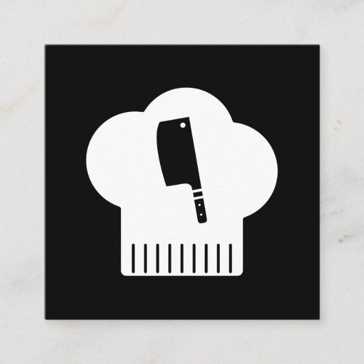 Carte De Visite Carré Couteau Casquette Chefs (Devant)