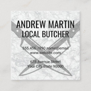 Carte De Visite Carré Couteaux croisés