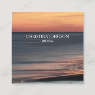 Carte De Visite Carré Coutume sophistiquée de coucher du soleil de plage