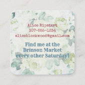 Carte De Visite Carré couture à couture de courtepointe en patchwork ros (Dos)