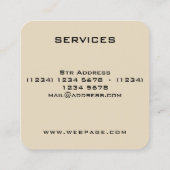 Carte De Visite Carré Couverture artistique d'objectif de caméra de (Dos)