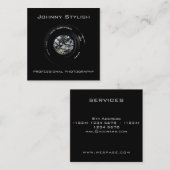 Carte De Visite Carré Couverture artistique d'objectif de caméra de (Devant / Derrière)