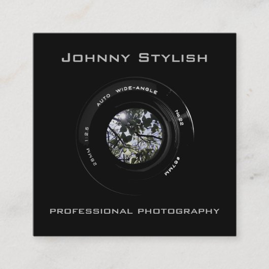 Carte De Visite Carré Couverture artistique d'objectif de caméra de (Devant)