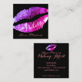 Carte De Visite Carré Couverture chique d'éclat de grandes lèvres (Devant / Derrière)