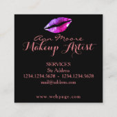 Carte De Visite Carré Couverture chique d'éclat de grandes lèvres (Dos)