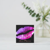 Carte De Visite Carré Couverture chique d'éclat de grandes lèvres (Debout devant)