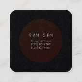 Carte De Visite Carré Couverture de cadre arrondie de style élégant (Dos)