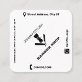 Carte De Visite Carré Couverture de style Rhomboïde noir blanc (Devant)