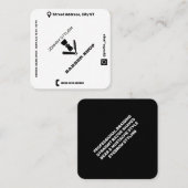 Carte De Visite Carré Couverture de style Rhomboïde noir blanc (Devant / Derrière)