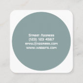 Carte De Visite Carré Couverture d'inspiration technique arrondie verte (Dos)