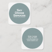 Carte De Visite Carré Couverture d'inspiration technique arrondie verte (Devant / Derrière)